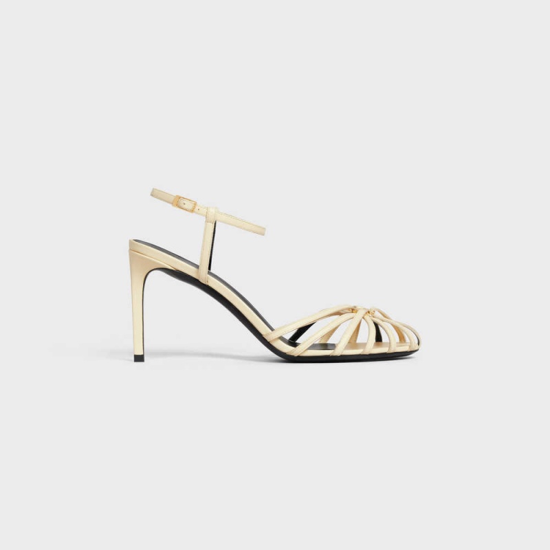 Celine Triomphe In Calfskin Sandalen Gelb | CL-592600