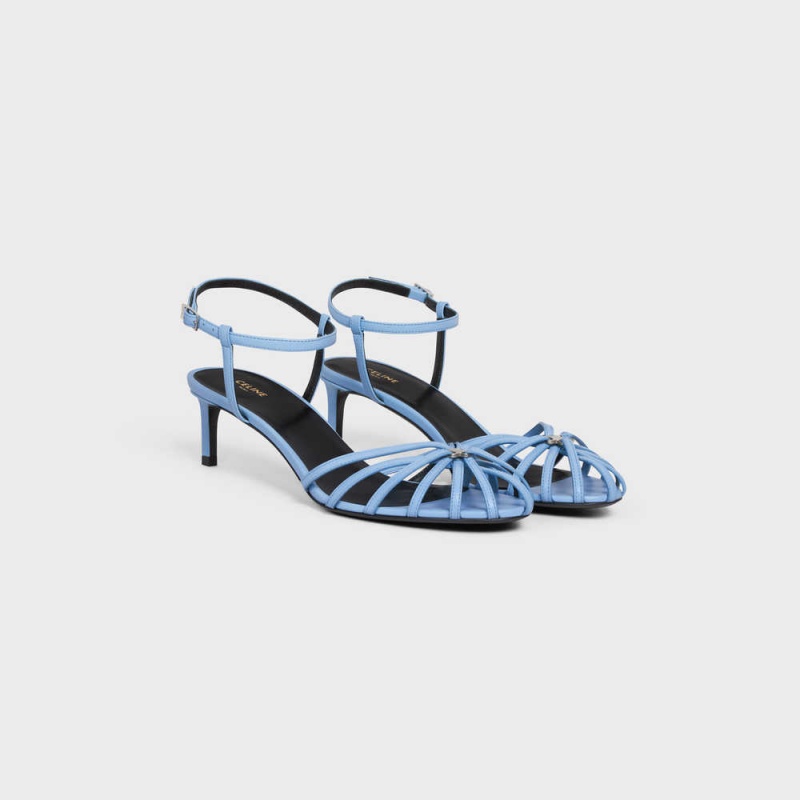 Celine Triomphe In Calfskin Sandalen Hellblau | CL-592602