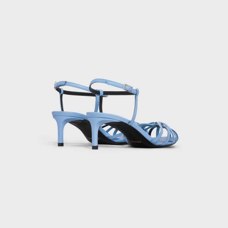 Celine Triomphe In Calfskin Sandalen Hellblau | CL-592602