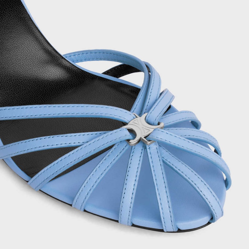 Celine Triomphe In Calfskin Sandalen Hellblau | CL-592602