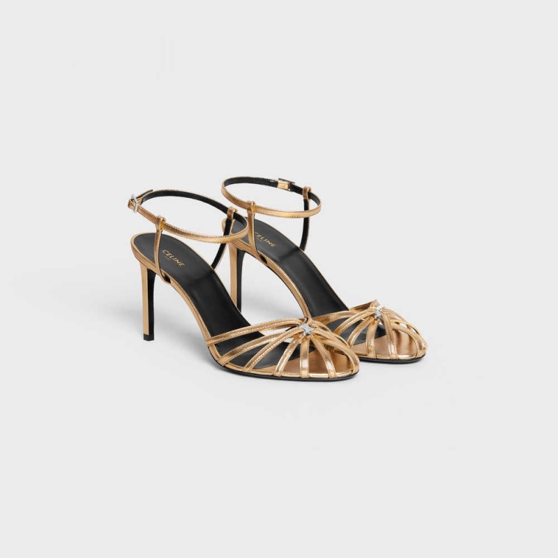 Celine Triomphe In Laminated Sandalen Gold | CL-592599