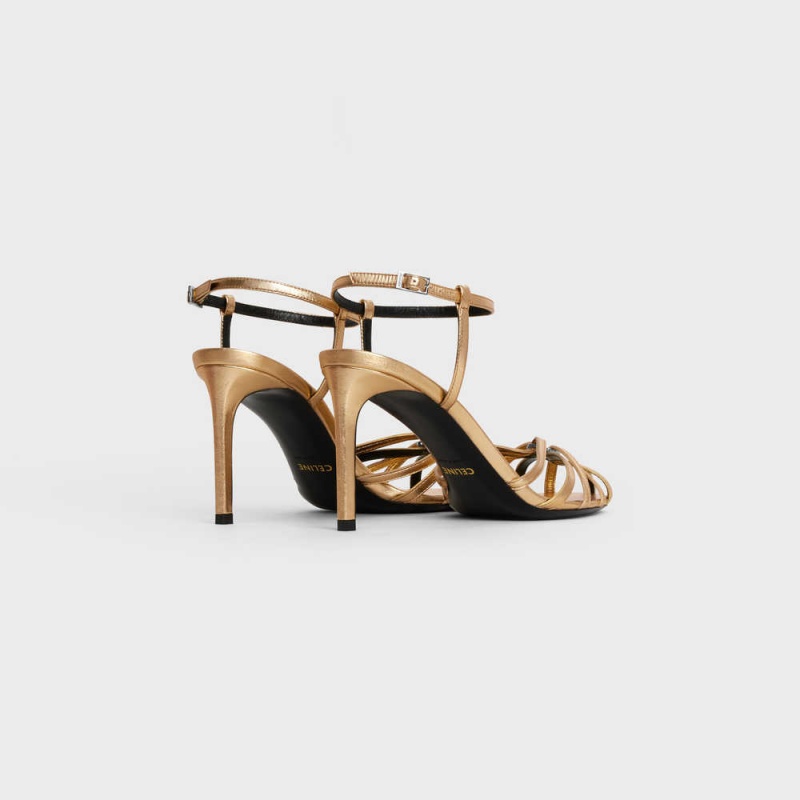 Celine Triomphe In Laminated Sandalen Gold | CL-592599