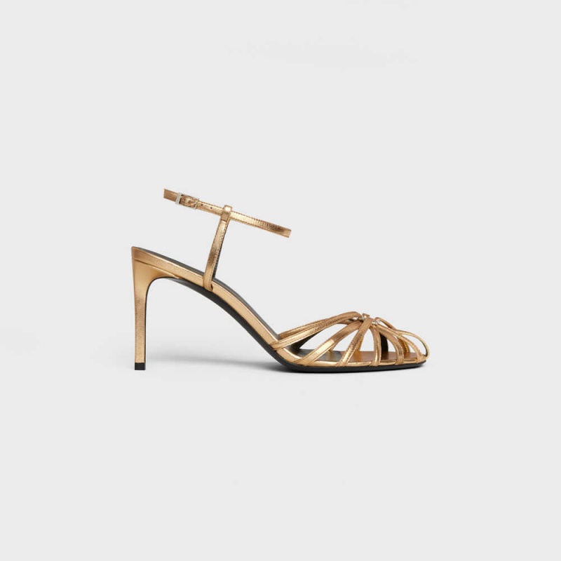 Celine Triomphe In Laminated Sandalen Gold | CL-592599