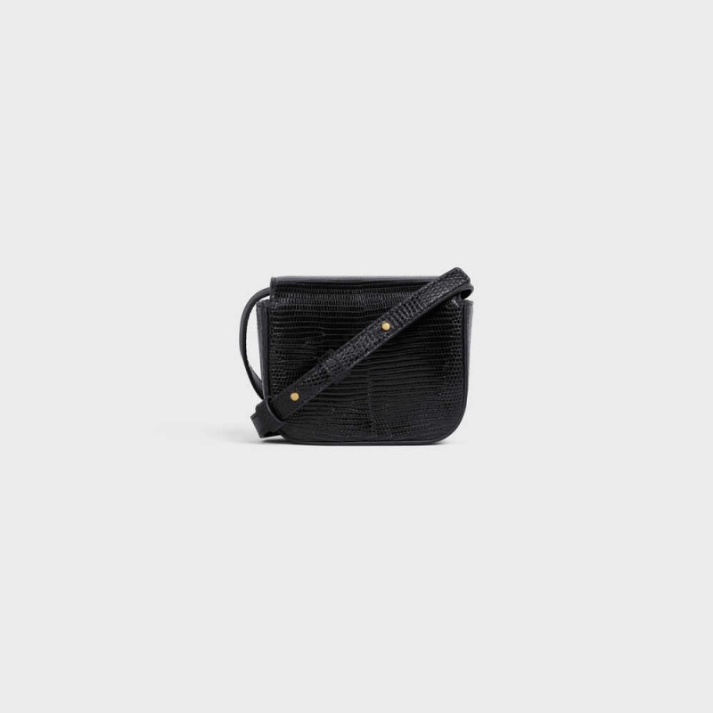 Celine Triomphe In Lizard Mini Taschen Schwarz | CL-593016