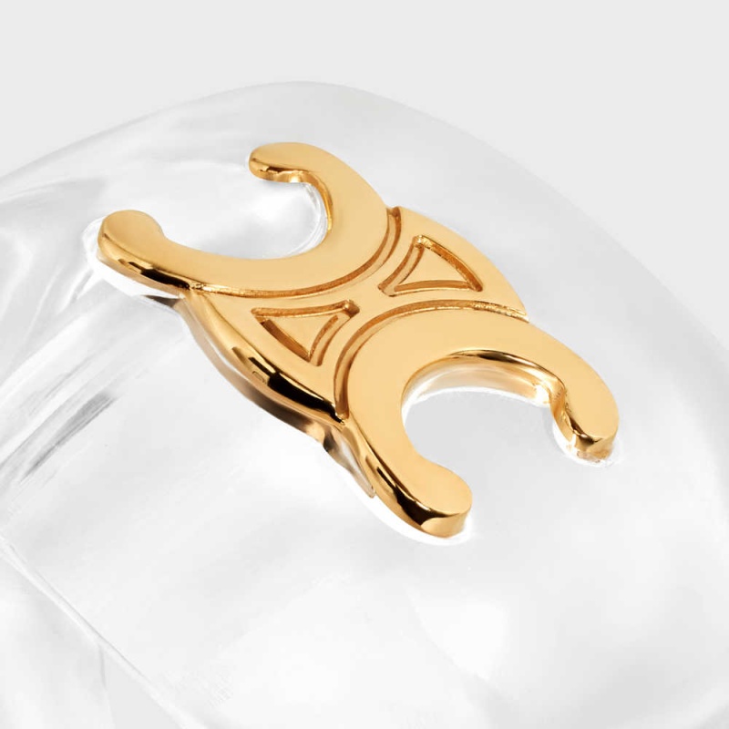 Celine Triomphe In Plexiglass And Brass With Gold Finish Ringe Gold | CL-592184