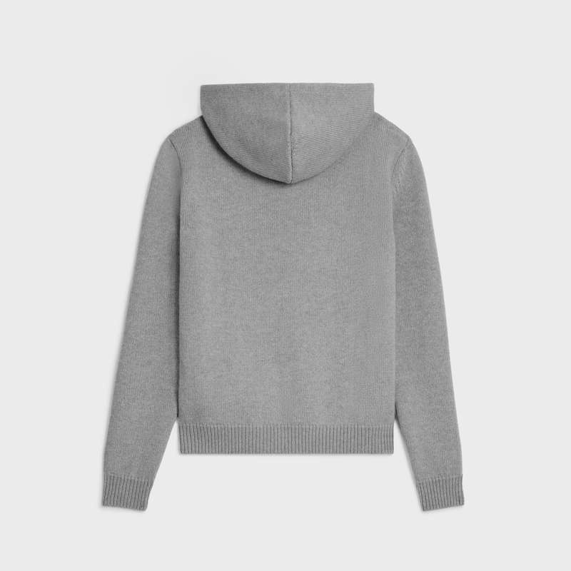 Celine Triomphe Mit Kapuze In Wolle And Cashmere Sweatshirts Grau | CL-592114