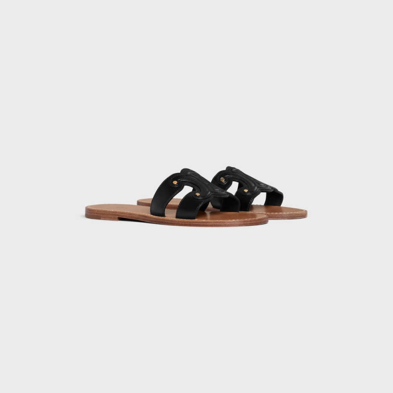 Celine Triomphe Mule In Calfskin Sandalen Schwarz | CL-592582