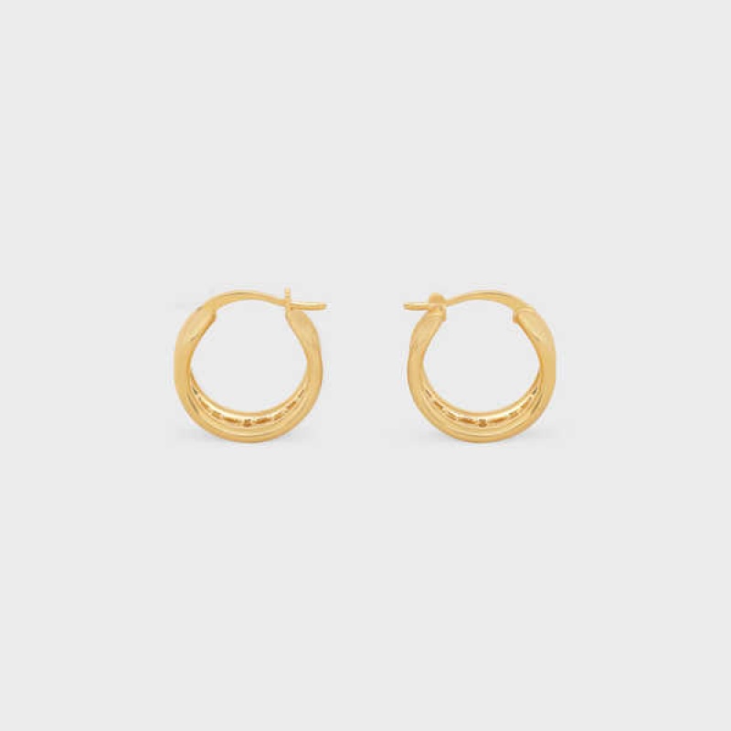 Celine Triomphe Multi Hoops In Brass With Gold Finish Ohrringe Gold | CL-592305