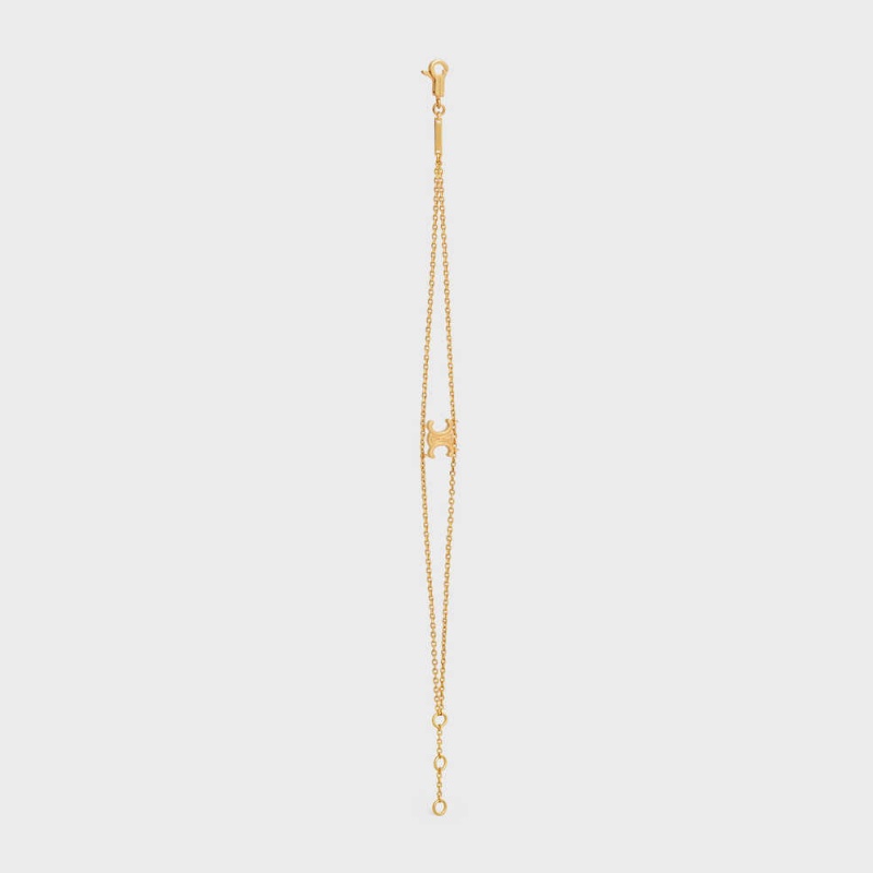 Celine Triomphe Suspended In Brass With Gold Finish Armbänder Gold | CL-592208