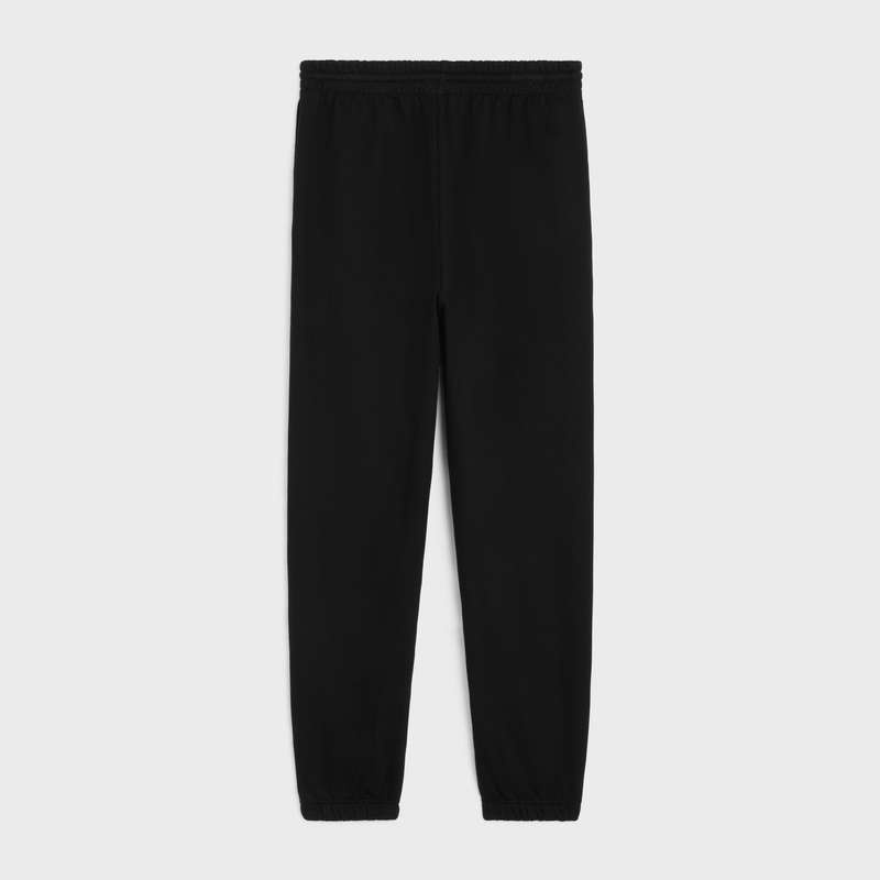 Celine Triomphe Track In Baumwoll And Cashmere Hose Schwarz Weiß | CL-592032