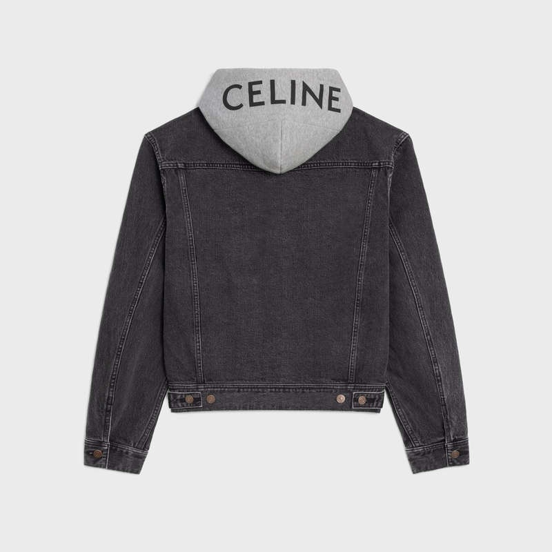 Celine Trucker In Charcoal Wash Denim Blousons Grau Waschen | CL-591963