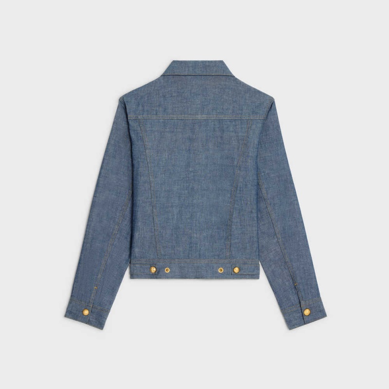 Celine Trucker In Laufschuhe Shirting Jacken Blau | CL-592630