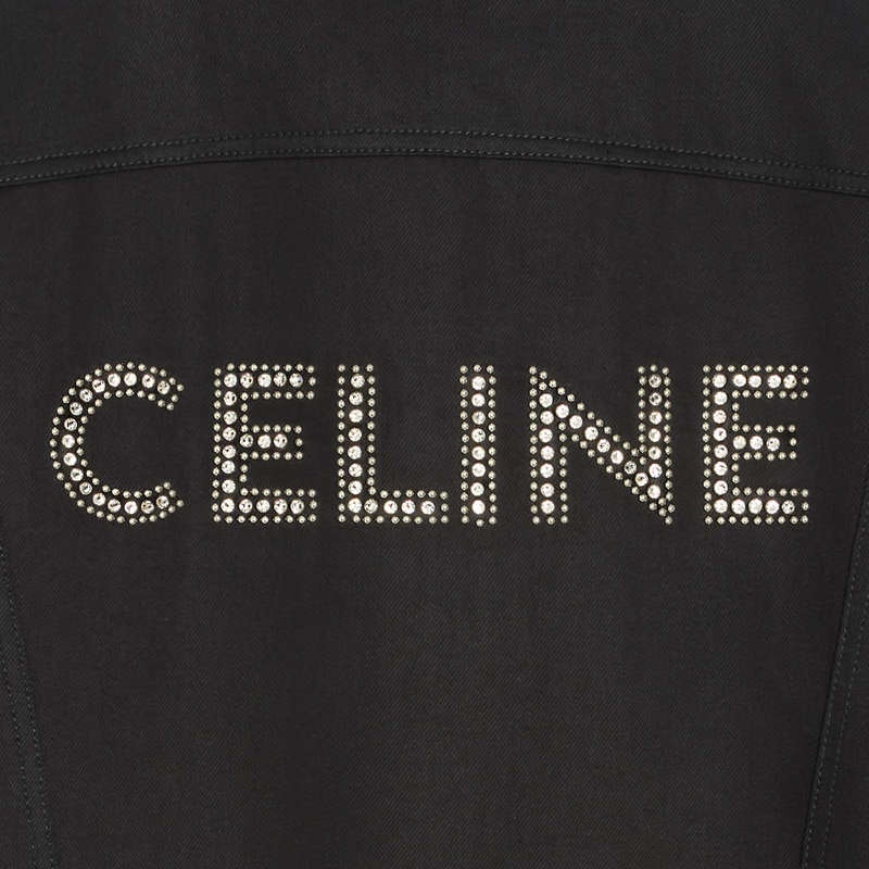 Celine Trucker In Pure Black Wash Denim Blousons Schwarz | CL-591964