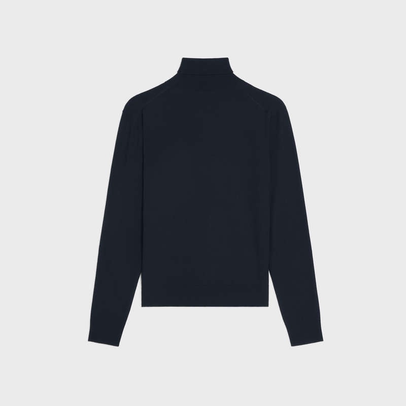 Celine Turtleneck In Iconic Merinos Strickwaren Schwarz | CL-592106