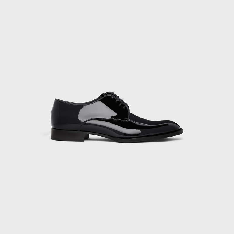 Celine Tuxedo Derby In Lack Calfskin Halbschuhe Schwarz | CL-591882