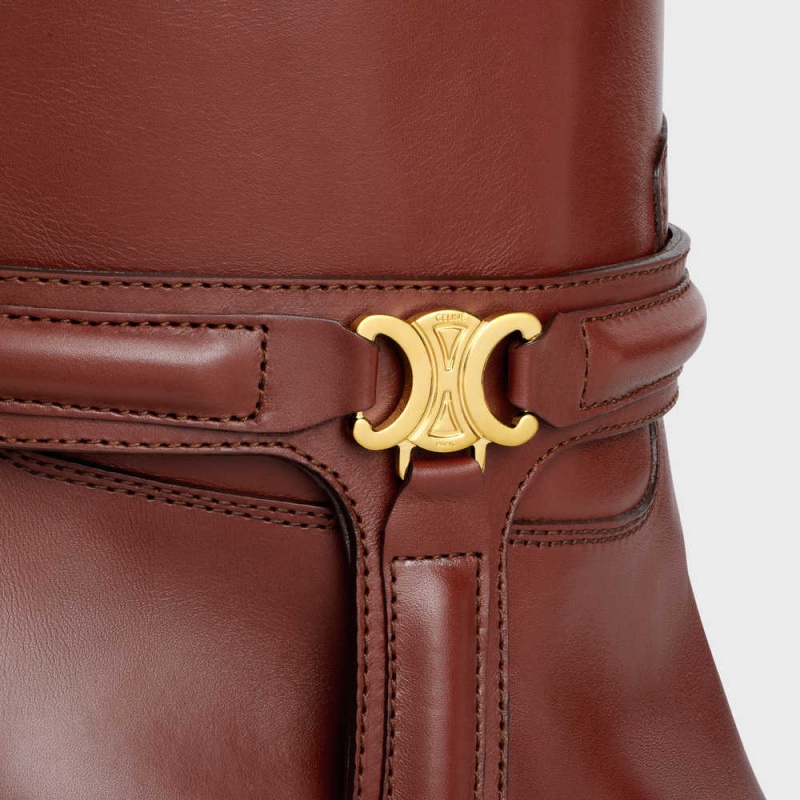 Celine Verneuil Triomphe Harness Low In Calfskin Stiefel Braun | CL-592492