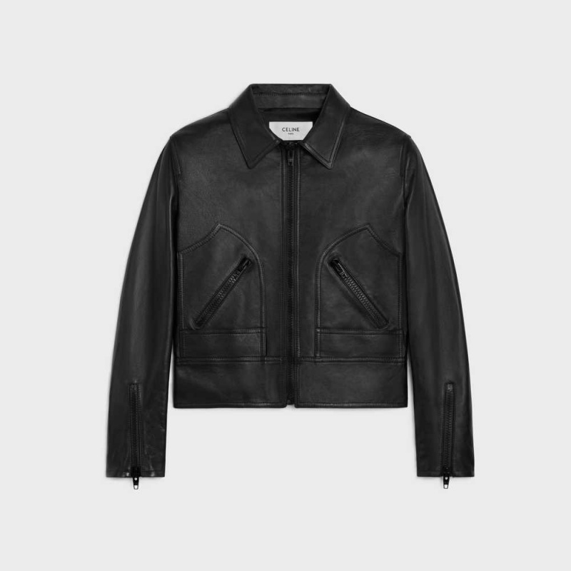 Celine Wiltern Blouson In Soft Leather Schwarz | CL-592612