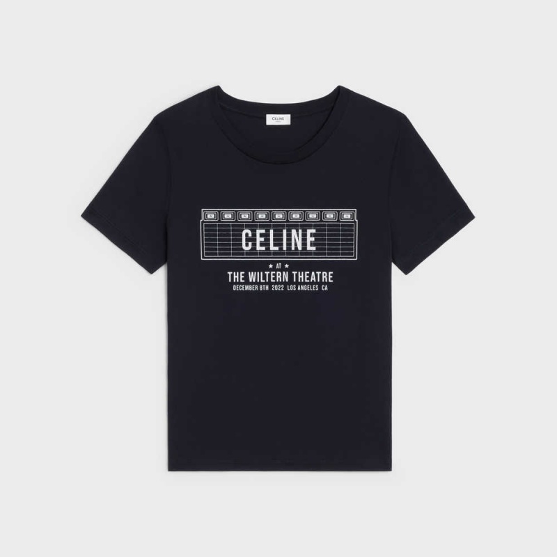 Celine Wiltern In Baumwoll Jersey T-shirt Schwarz Weiß | CL-592772