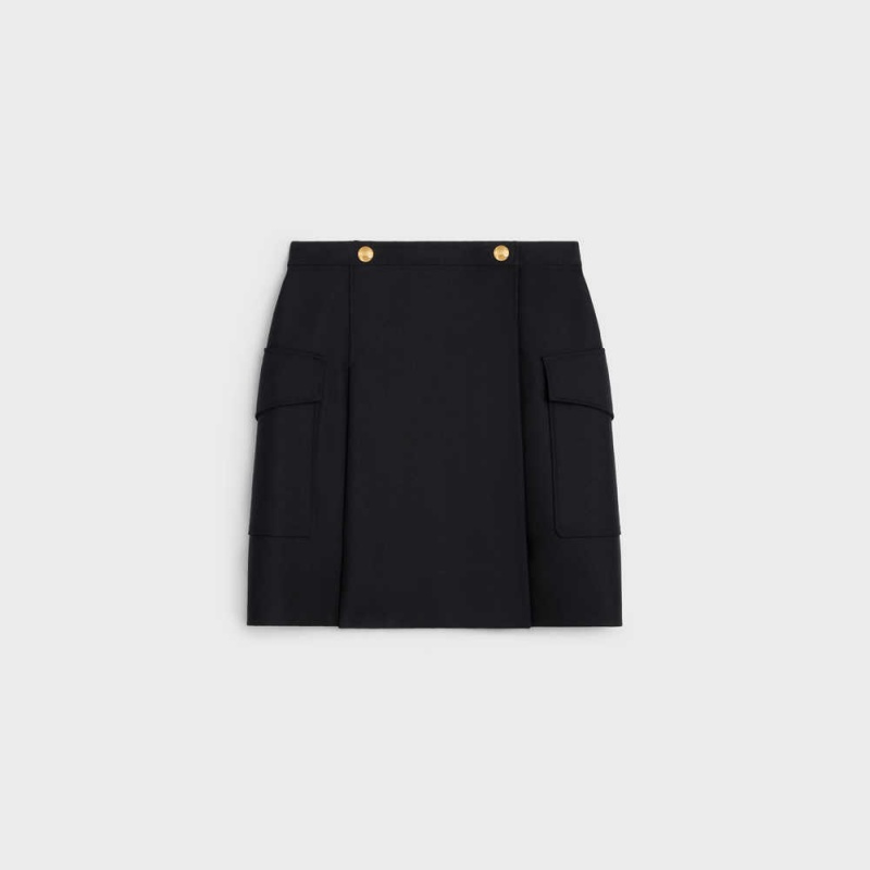 Celine With Patch Pockets In Mohair Wolle Röcke Schwarz | CL-592870